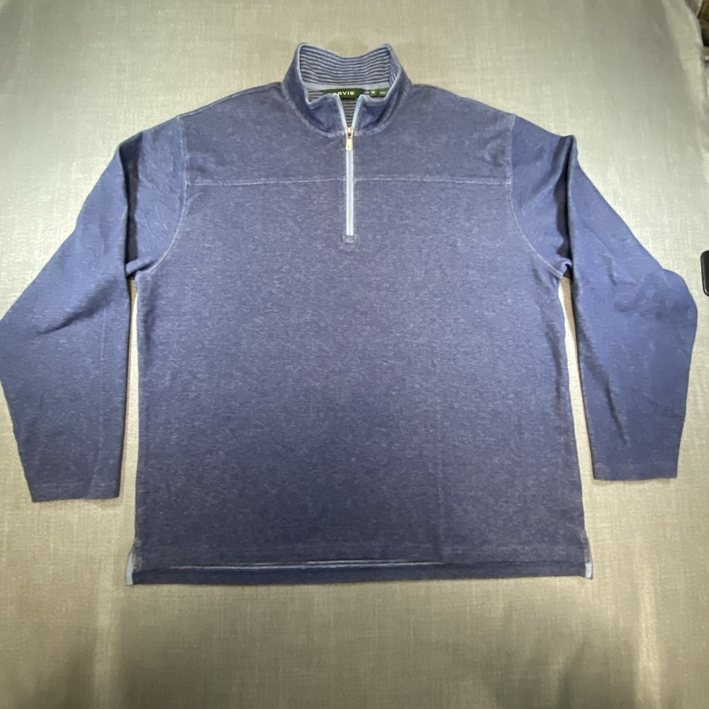 Orvis Long Sleeve 1/4 Zip Men's Pullover Blue Work‎ Outdoors Hiking Fishing